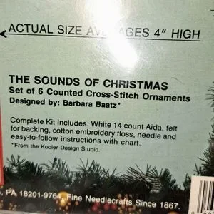 thumbnail image 2 of Bucilla Counted Cross Stitch Christmas Ornaments Kit - Sounds Of Christmas Musical Instruments 2 of 14